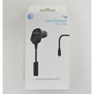 At&t Certified Micro USB Car Charger w/ Extra USB Port - Black